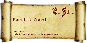 Mersits Zseni névjegykártya